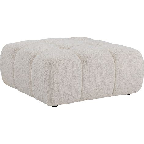 Pouf in tessuto melange beige - FACIVIL