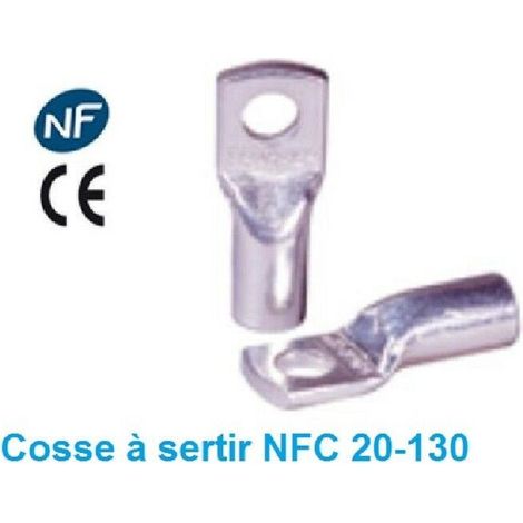 Cosse à sertir 35 mm² - trou Ø 8  -  Lot de 15 pièces
