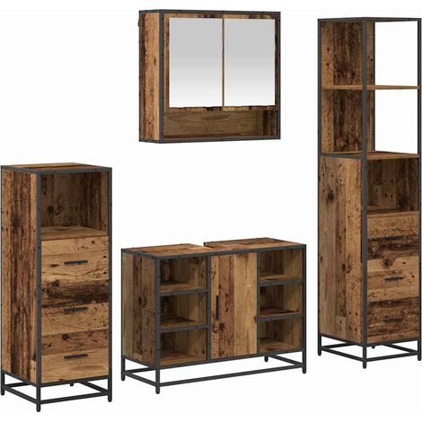 Maison Exclusive - Set di mobili per il bagno con cassetto 4 pcs Legno vecchio