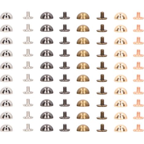 20 jeux de vis et rivets en forme de dôme, antirouille, rivets à tête ronde de 4 couleurs, adaptés à la décoration de vêtements, chaussures, sacs et colliers pour animaux de compagnie.