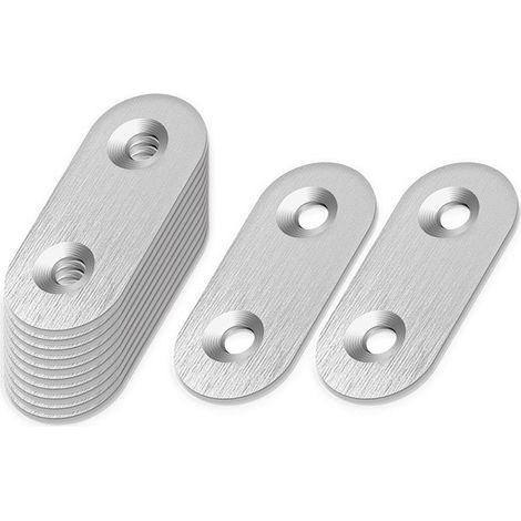 Lot de 20 plaques perforées, connecteurs plats en acier inoxydable, connecteurs en bois (37 x 16 x 2 mm), tôle de raccordement, tôle perforée, fer plat perforé, connecteur, plaques perforées (1/5)