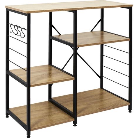 Meuble de Rangement d'Appoint - HOME DECO FACTORY - STAN - Acier - Noir et Marron (1/5)