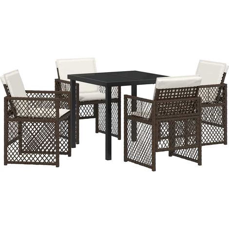 Maison Exclusive - Conjunto de Comedor de Jardín 5 uds. Marrón ra (1/5)