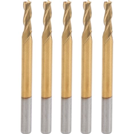 Fraise à queue 3 dents fond plat acier tungstène industriel 3.175 x 2.5 x 8 x 40 mm (1/5)