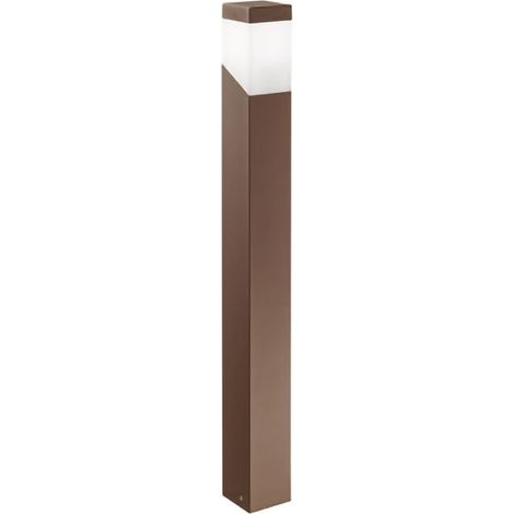 Borne D'Extérieur Ges621 En Aluminium Finition Rouille Avec Diffuseur Opale, Raccord E27 Ip44 - Gealuce (1/3)