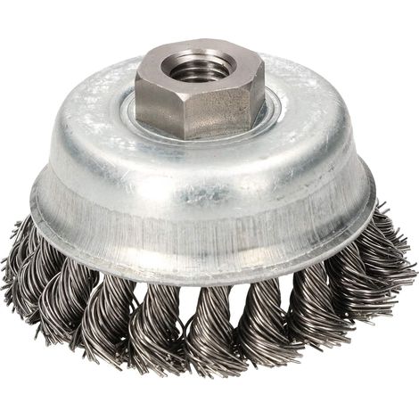 Brosses à fil métallique pour meuleuse d'angle 80 mm avec filetage M14 (1/5)