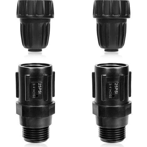 4pcs Kit Adaptateur Robinet d'Irrigation Goutte à Goutte 25 PSI, Comprenant 2 Régulateurs Pression 1,9cm FHT x 1,9cm MHT & 2 Adaptateurs Tuyau d'Irrigation 1,27cm pour Système d'Irrigationnage (1/5)
