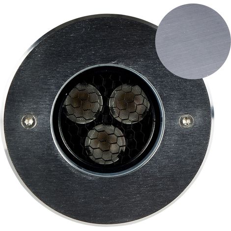 Encastré de sol extérieur ZEPH 2 SLIM 24V rond anthracite non percée 3000K 334lm 3x2W - EUROPOLE - 56202NAN