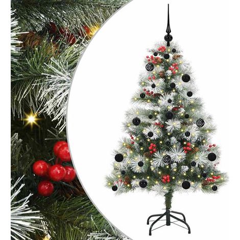 Sapin de Noël artificiel, vert et blanc, 150 cm (1/5)