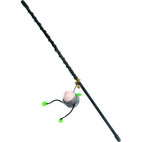 1 Canne à pêche  Mishka souris avec grelot  jouet pour chat couleurs aléatoires - animallparadise (1/5)