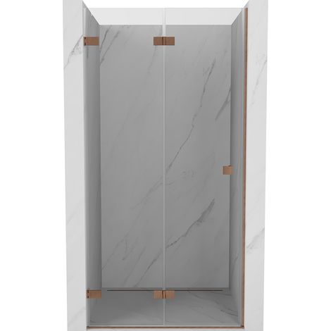 Mexen Lunar-F porte de douche pliante gauche 55 cm, transparent, cuivre brossé - 836-055-000-65-00-L (1/3)