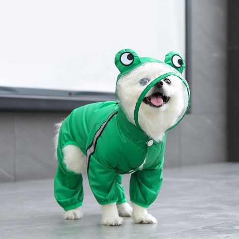 Imperméable pour chien, veste imperméable avec capuche, respirante et légère. (1/4)