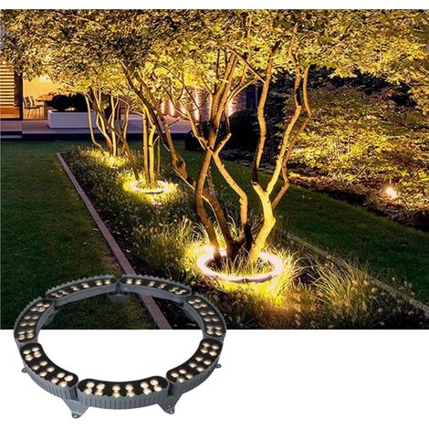 Faretto LED per alberi, impermeabile IP65, illuminazione paesaggistica esterna RGB, faretto LED colorato per alberi da giardino (luce calda, 5 pezzi (60W))