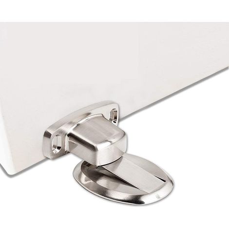 Tope de puerta magnético resistente, tope de puerta de metal, soporte de puerta resistente con tornillos de ocultación autoadhesivos 3M, montaje en el piso (1/5)