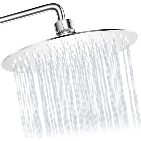 Pommeau de douche Weilan, pommeau de douche de salle de bain, pommeau de douche rond anti-calcaire, pommeau de douche monobloc en acier inoxydable pommeau de douche à économie d'eau (1/5)