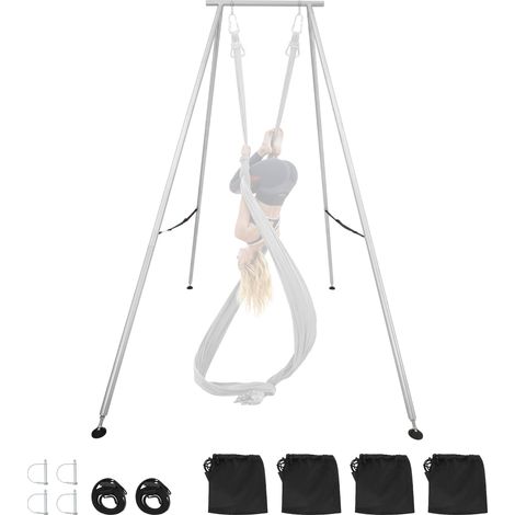 VEVOR Structure Balancoire pour Yoga Aerien, Portique pour Hamac et Yoga avec Charge Maximale de 250 kg, Support de Traction avec Base Antiderapante, Stable, Leger et Demontable, pour Pilates
