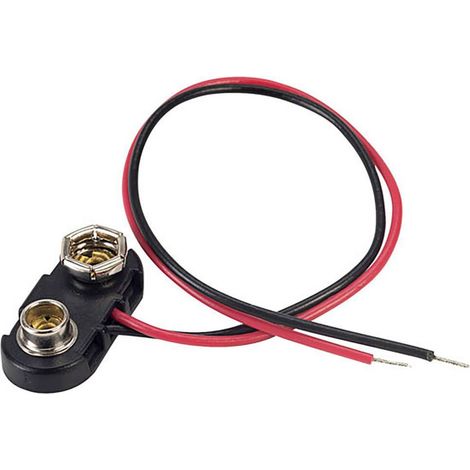 TRU COMPONENTS 18-0094 Connecteur clip pression 1x 6LR61 (9 V) raccordement par empreinte pile 9V (L x l x H) 24.5 x 11.8 x 7.3 mm R294761