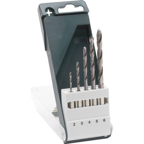 Bosch Accessories 2609255326 Jeu de forets pour le bois 5 pièces 2 mm, 3 mm, 4 mm, 5 mm, 6 mm 1/4 (6,3 mm) 1 set