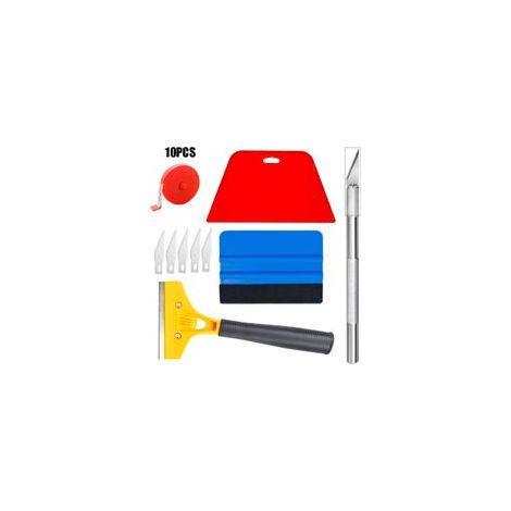 Kit d\'outils pour Le Papier Peint, 10 Pièces Marouflette, Outil d’Application de kit Papier Peint accompagné d’Un Outil de découpe, Outils de Film pour Fenêtre Voiture,Papier Peint,Carrelage Vinyle