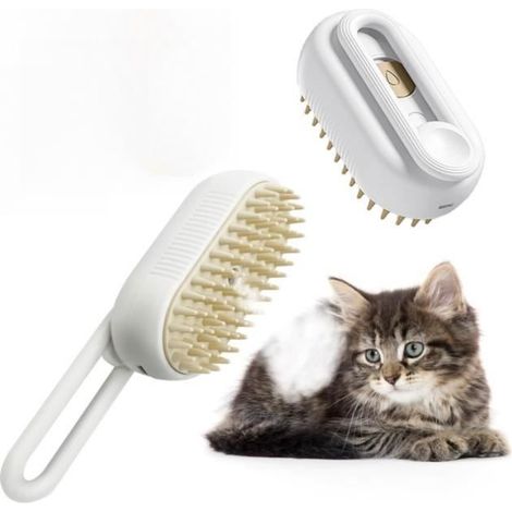 Brosse vapeur 3 en 1 pour chat, masseur pour chat, peigne vaporisateur pour chats, brosse vapeur pour chat, brosse vapeur pour chien et chat avec brosse (1/4)