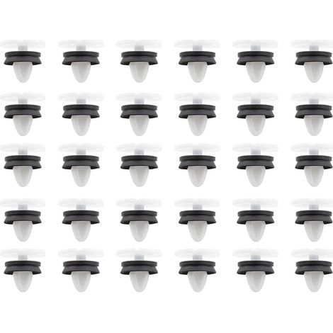 30pcs Clips de Fixation Attaches Garniture, Voiture Panneau de Porte Intérieures Clips Rivet Plastique, 7703077476 Compatible Peugeot 308 Citroën DS4 Renault Megane 3 Laguna 3