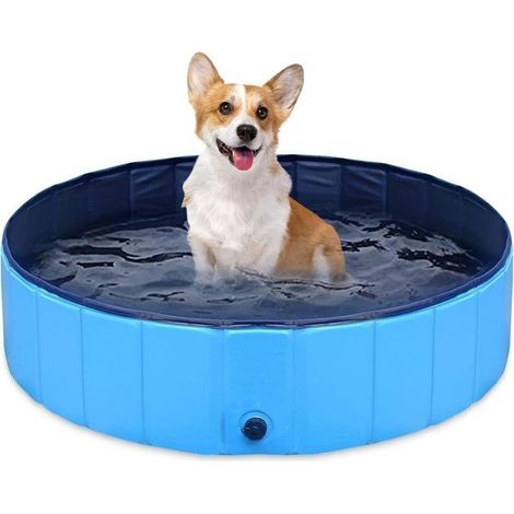 Pool inflatable for dog 80 x 20 cm PVC resistant to the scratches Bathtub for animals d'indoor and outdoor (1/5)