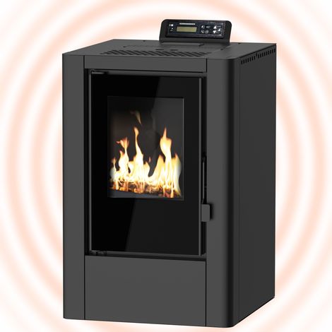 NEMAXX® P6Mi Pelletofen 6 kW A+ bis 120 m³ – Automatischer Reinigungszyklus, ECO-Modus, Wochenprogramm & mechanische Reinigungsunterstützung – Schwarz (1/5)