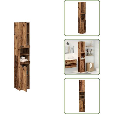 Armadio in truciolato - vidaXL Armadietto Bagno Legno Antico 32x34x188,5 cm Legno Multistrato - Armadio antico