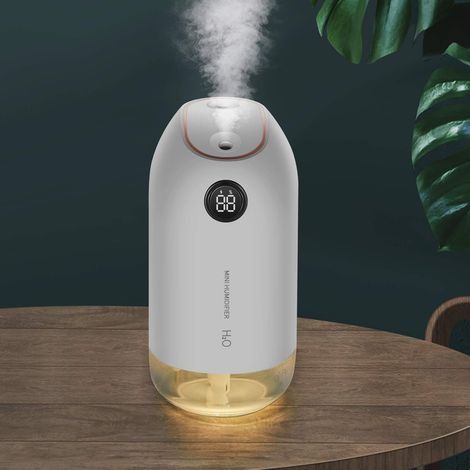Humidificateur d'Air 500ML, Maison Diffuseur d'Humidificateur à Brume fraîche 23 dB Ultrasonique Silencieux Humidificateur d'Air Bébé Arrêt Automatique pour Chambre Bureau Yoga - Blanc (1/5)