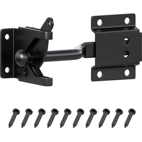 Verrou à levier autobloquant avec poignée de verrouillage automatique, adapté aux portails de jardin, clôtures en bois, portes de grange, en acier au carbone.