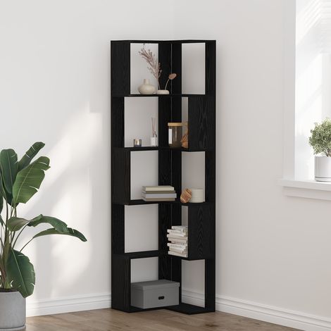 Bücherregal Schwarz Eichen-Optik 50 x 50 x 179 cm
