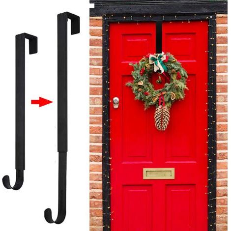 Crochet de porte multifonctionnel - Idéal pour les couronnes et décorations de Noël - Installation sans perçage (1/5)