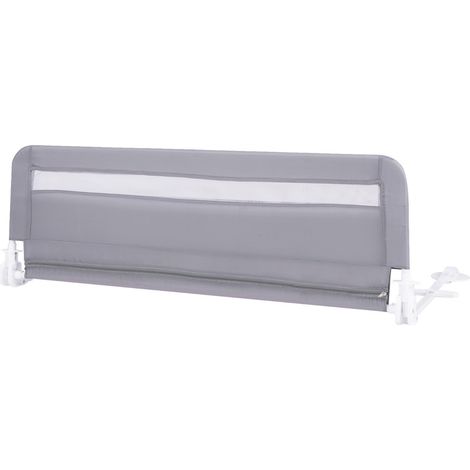 Barrière de Lit Enfants 120 x 42 cmavec Sangles Barrière de Sécurité Pliable avec Tissu en Maille Respisante Angle Réglable 0°à 180° Gris (1/2)
