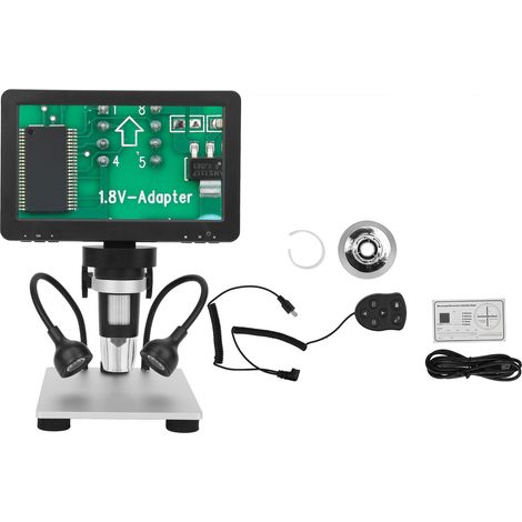 Microscope numérique électronique 7 pouces 12MP pour maintenance industrielle, réparation PCB, outil de soudure avec batterie 3,7V, loupe HD portable (1/5)