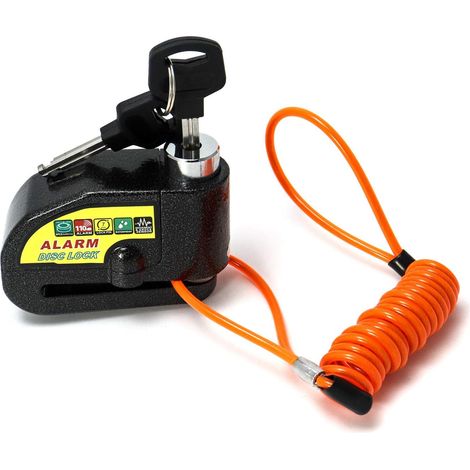 Antivol Moto Bloque Disque avec Alarme de 110dB, antivol de sécurité antivol de Disque de Roue avec cable de Rappel de 1.5m et goupille de Verrouillage de 7 mm (1/5)