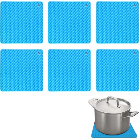 Sous-plat En Silicone - Résistant À La Chaleur Jusqu'à 230 °C - Antidérapant Avec Trou De Suspension - Pour Casseroles Et Poêles - Lot De 6 (1/5)