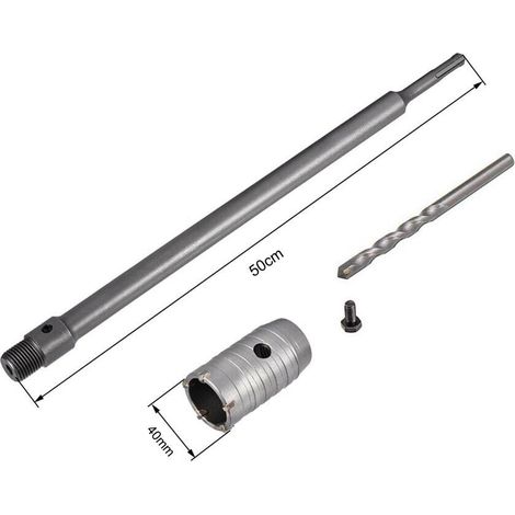 Fresa A Tazza 40 Mm Asta Prolunga 50 . Cm Per Trapano Attacco Sds Plus