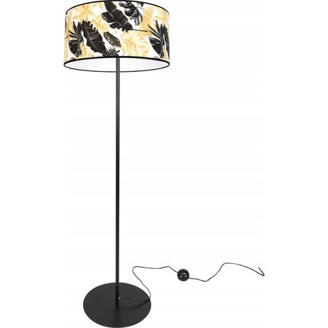 Elegante Stehlampe mit goldenem Blumenschirm und LED-Beleuchtung (1/5)