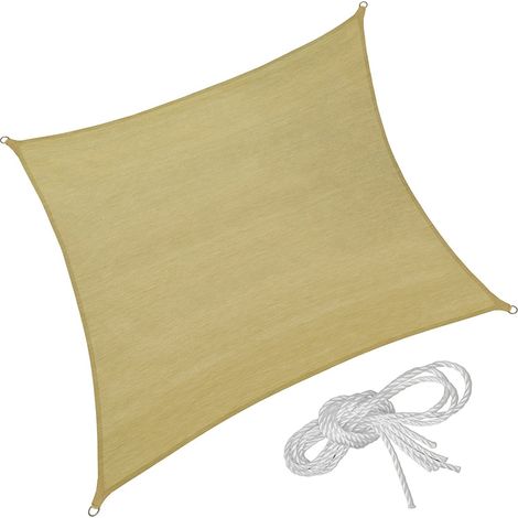 Vela Ombreggiante HDPE quadra - 180 gr/mq - Beige - Misure: mt 3x3 (1/2)