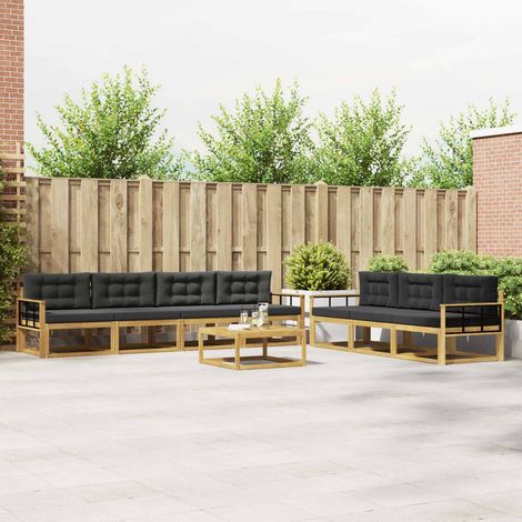 vidaXL Outdoor-Sofagarnitur mit Kissen 7 pcs Weiß und Anthrazit (1/5)