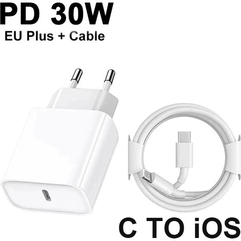 Chargeur rapide 30 W pour iPhone 15, 14, 13, 12, 11 Pro Max, X, XS, XR, 7, 8 Plus (câble USB-C inclus) - Accessoires pour téléphone (1/5)