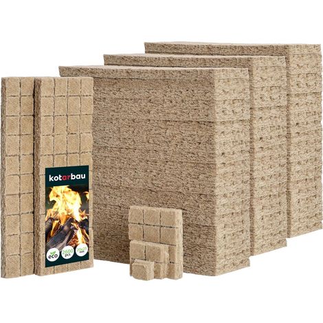 KOTARBAU Cubes Allume-feu 2600 pièces Allumage Éco Rapide Allume-feu en Laine de bois pour Cheminée Barbecue Four