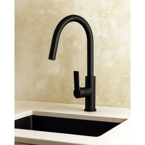 Miscelatore lavello monocomando con doccetta estraibile nero opaco Kitchen (1/3)