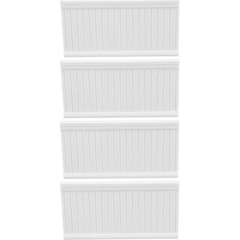 Panneaux de lambris miniatures pour maison de poupée, moulures décoratives murales blanches en PLA, lot de 4 pour un intérieur réaliste (1/5)
