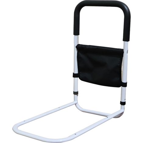 FIANAO – Bettgriff – Bettgeländer – höhenverstellbar – mit Sensorleuchte und Aufbewahrungstasche – Ideal für Senioren, Schwangere und Behinderte – Maße: 50 × 30 × 55 cm – Weiß (1/5)