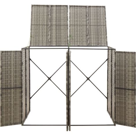 Maison Exclusive - Mülltonnenbox für 2 Tonnen Grau 140x80x117 cm (1/5)