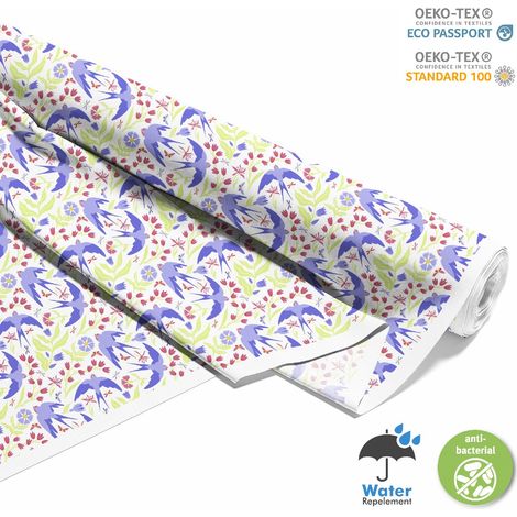 TESSUTI DECORATIVI PER ESTERNI OXFORD - Motivo Rondini e Fiori (1/5)