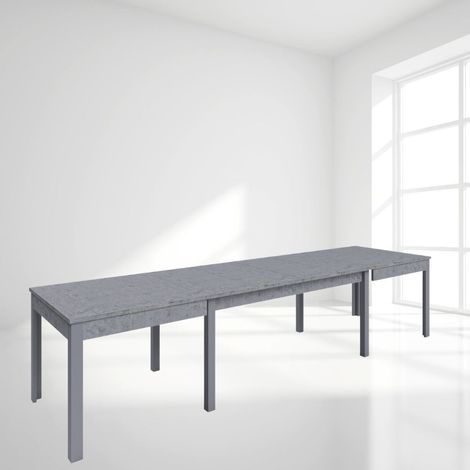 Tavolo allungabile in legno nobilitato grigio cemento 160-320x90 cm (1/3)