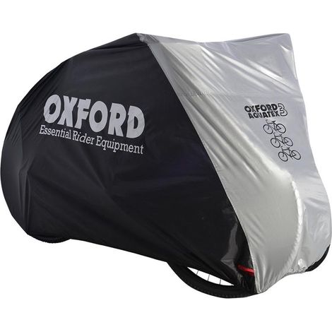 OXFORD AQUATEX WASSERDICHTE FAHRRADABDECKUNG FÜR DREI FAHRRÄDER, GRAU/SCHWARZ