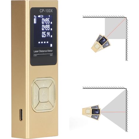 Mini télémètre laser électronique portable de haute précision, instrument de mesure infrarouge en alliage d'aluminium, règle laser, puissance laser 1mW, CP-100X, distance de mesure ≤100 mètres. (1/5)